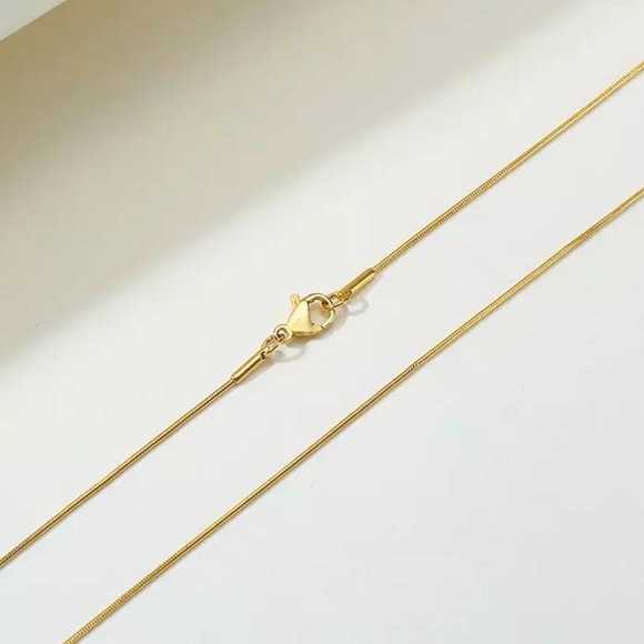 Gold Plated Thin Snake Chain Necklace - Picture 3 of 4